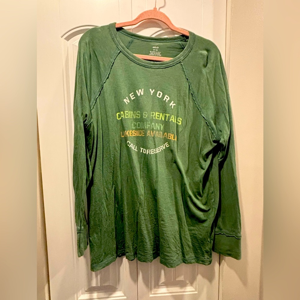 Aerie - green long sleeve shirt